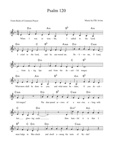 Score for ”Psalm 120”