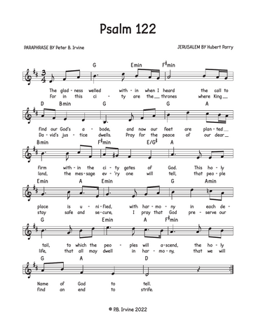 Score for ”Psalm 122”