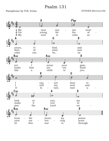 Score for ”Psalm 131”