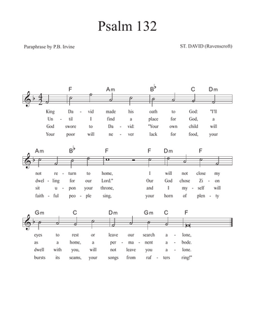 Score for ”Psalm 132”